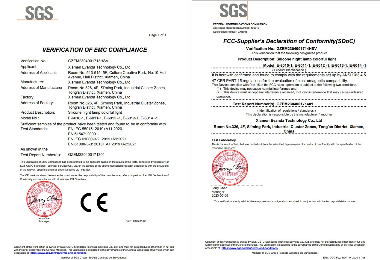 CE-FCC-Soft Silicone Light for Nursery Bedroom CE-FCC-Soft Silicone Light for Nursery Bedroom